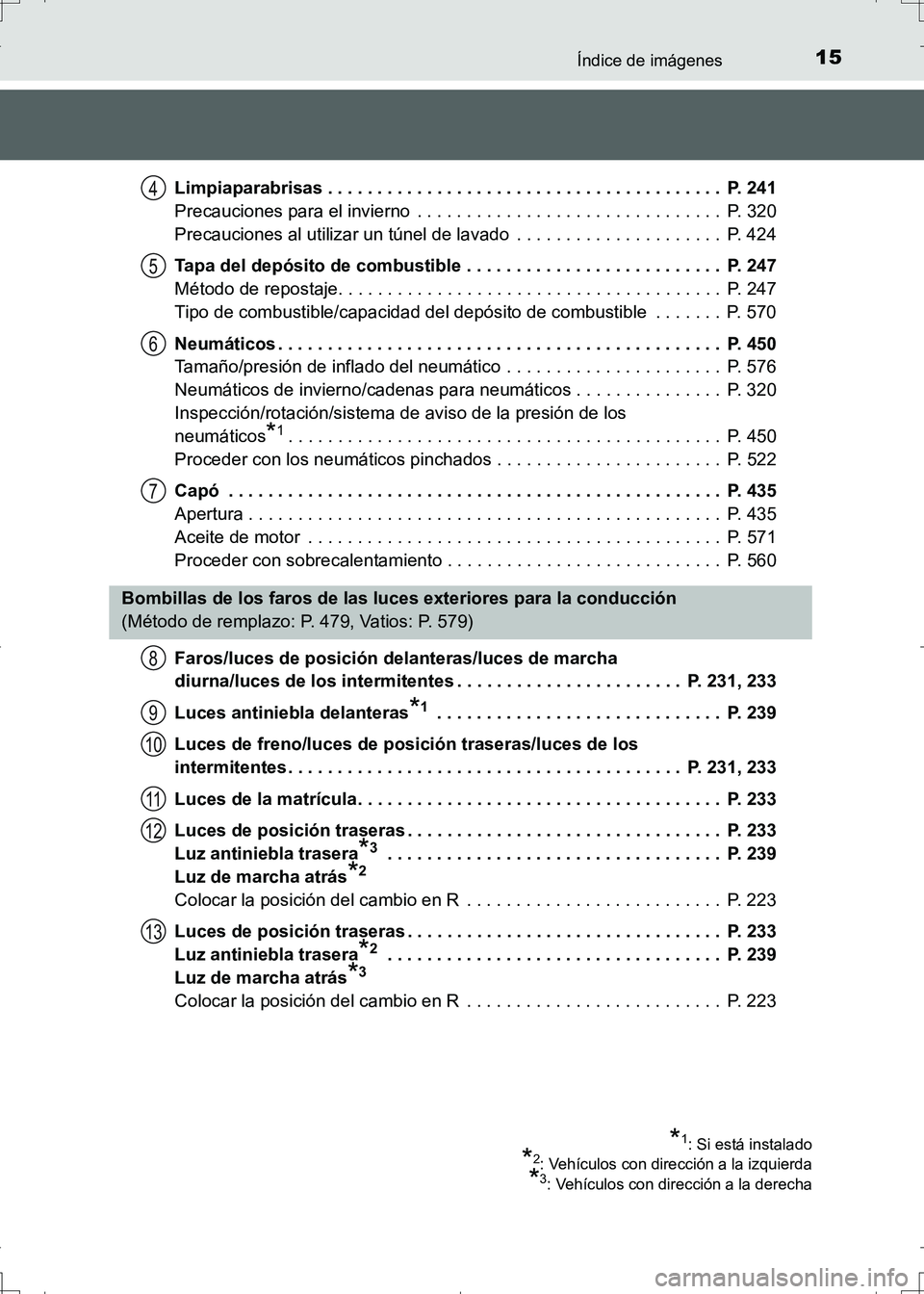 TOYOTA AURIS HYBRID 2017  Manual del propietario (in Spanish) 15Índice de imágenes
UK_AURIS_HV_HB_ES (OM12L10S)Limpiaparabrisas . . . . . . . . . . . . . . . . . . . . . . . . . . . . . . . . . . . . . . . .  P. 241
Precauciones para el invierno  . . . . . . .