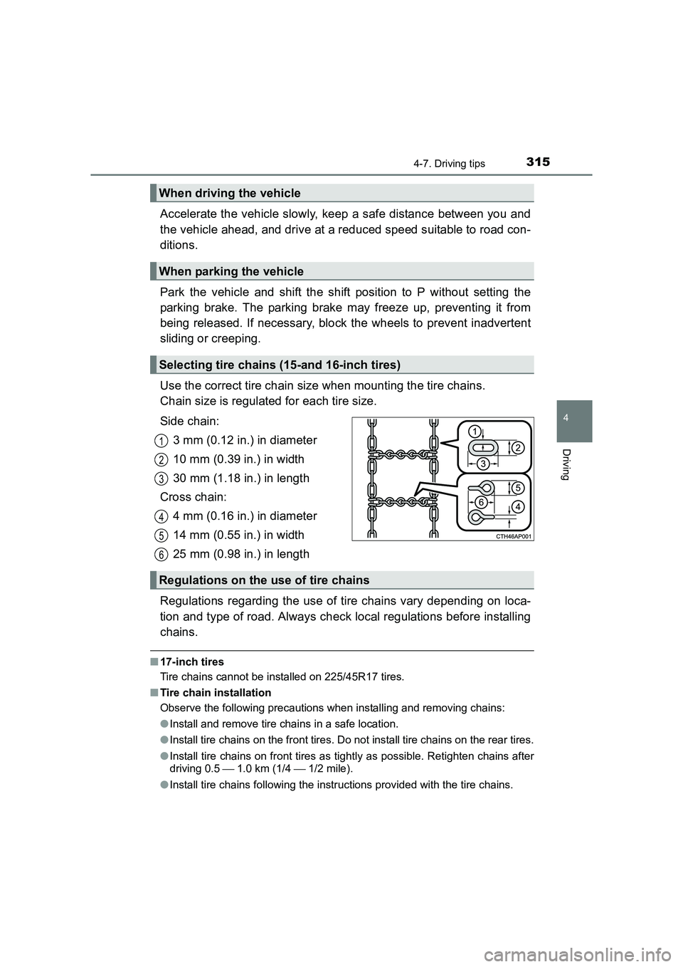 TOYOTA AURIS HYBRID 2016 Owners Manual 3154-7. Driving tips
UK AURIS_HV_HB_EE (OM12K47E)
4
Driving
Accelerate the vehicle slowly, keep a safe distance between you and
the vehicle ahead, and drive at a reduced speed suitable to road con-
di TOYOTA AURIS HYBRID 2016 Owners Manual 3154-7. Driving tips
UK AURIS_HV_HB_EE (OM12K47E)
4
Driving
Accelerate the vehicle slowly, keep a safe distance between you and
the vehicle ahead, and drive at a reduced speed suitable to road con-
di