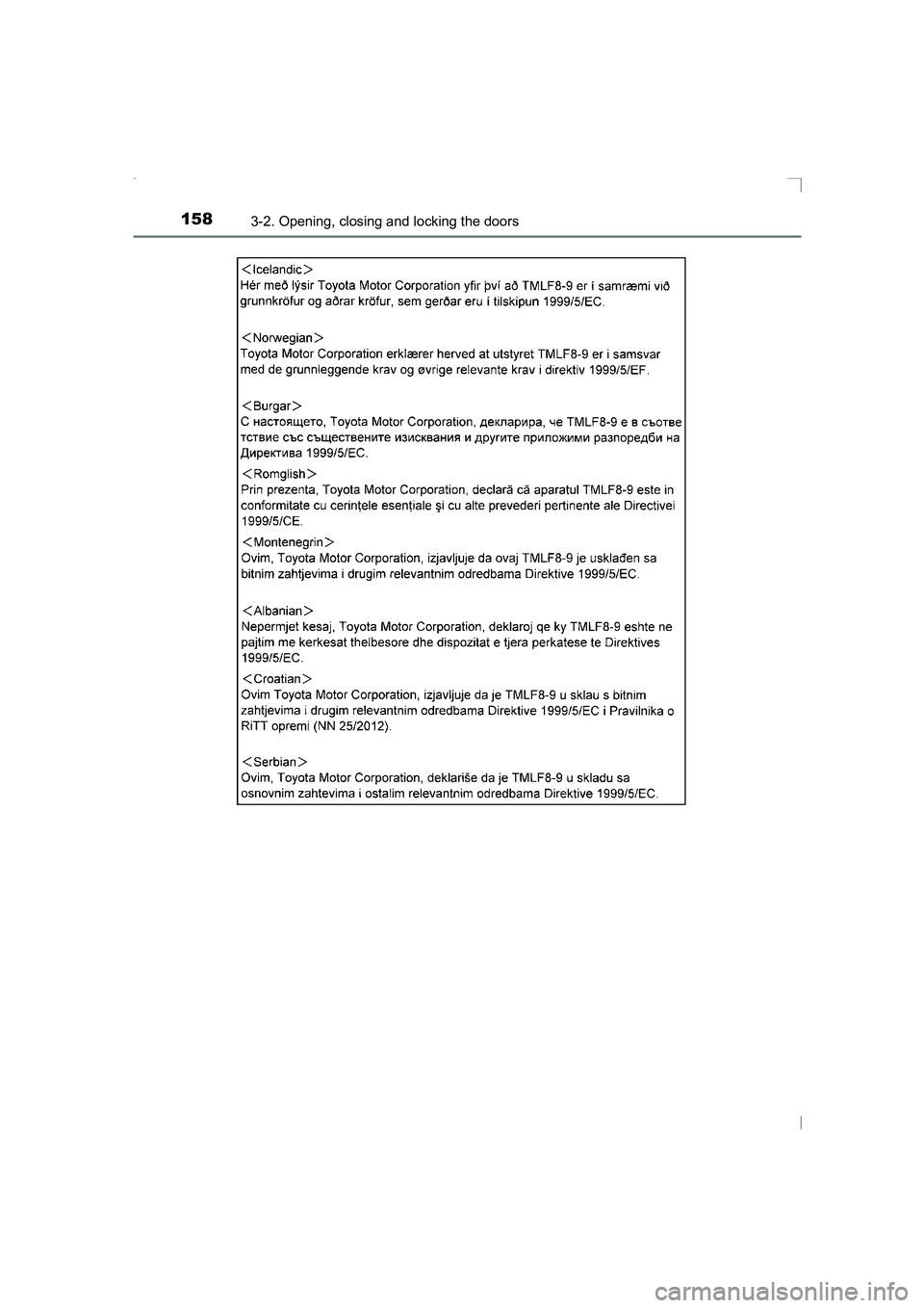 TOYOTA AVENSIS 2015 Owners Manual 1583-2. Opening, closing and locking the doors
AVENSIS_OM_OM20C20E_(EE)
AVENSIS_OM_OM20C20E_(EE).book Page 158 Thursday, January 29, 2015 1:47 PM TOYOTA AVENSIS 2015 Owners Manual 1583-2. Opening, closing and locking the doors
AVENSIS_OM_OM20C20E_(EE)
AVENSIS_OM_OM20C20E_(EE).book Page 158 Thursday, January 29, 2015 1:47 PM
