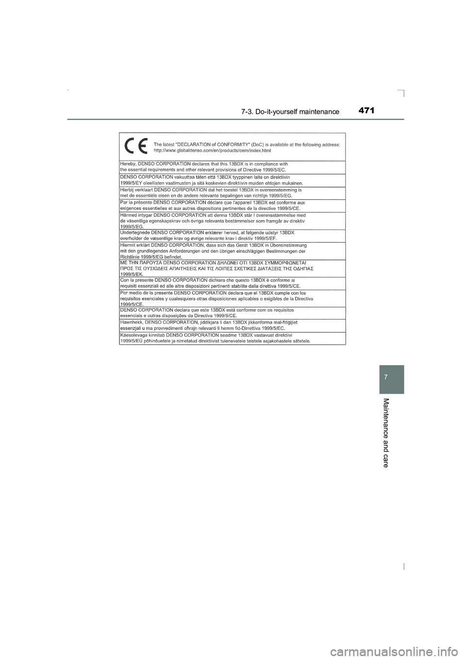 TOYOTA AVENSIS 2015 Owners Manual 4717-3. Do-it-yourself maintenance
AVENSIS_OM_OM20C20E_(EE)
7
Maintenance and care
AVENSIS_OM_OM20C20E_(EE).book Page 471 Thursday, January 29, 2015 1:47 PM TOYOTA AVENSIS 2015 Owners Manual 4717-3. Do-it-yourself maintenance
AVENSIS_OM_OM20C20E_(EE)
7
Maintenance and care
AVENSIS_OM_OM20C20E_(EE).book Page 471 Thursday, January 29, 2015 1:47 PM