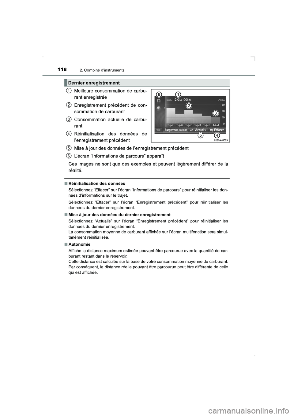 TOYOTA AVENSIS 2015  Manuel du propriétaire (in French) 1182. Combiné d’instruments
AVENSIS_OM_OM20C21K_(EK)
Meilleure consommation de carbu-
rant enregistrée
Enregistrement précédent de con-
sommation de carburant
Consommation actuelle de carbu-
ran