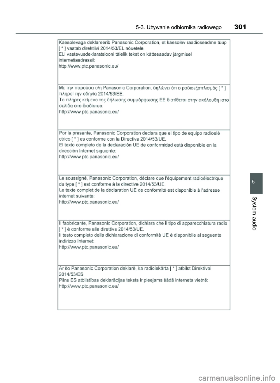 TOYOTA AYGO 2021  Instrukcja obsługi (in Polish) 5-3. U˝ywanie odbiornika radiowego301
5
System audio
59 AYGO OM9A012E  25/11/20  16:45  Page 301    (Black plate) 
