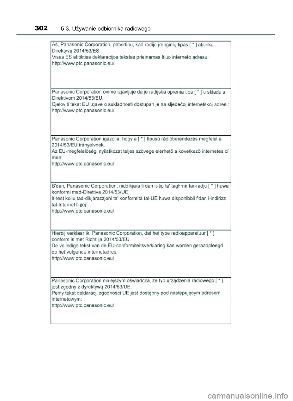 TOYOTA AYGO 2021  Instrukcja obsługi (in Polish) 3025-3. U˝ywanie odbiornika radiowego
59 AYGO OM9A012E  25/11/20  16:45  Page 302    (Black plate) 