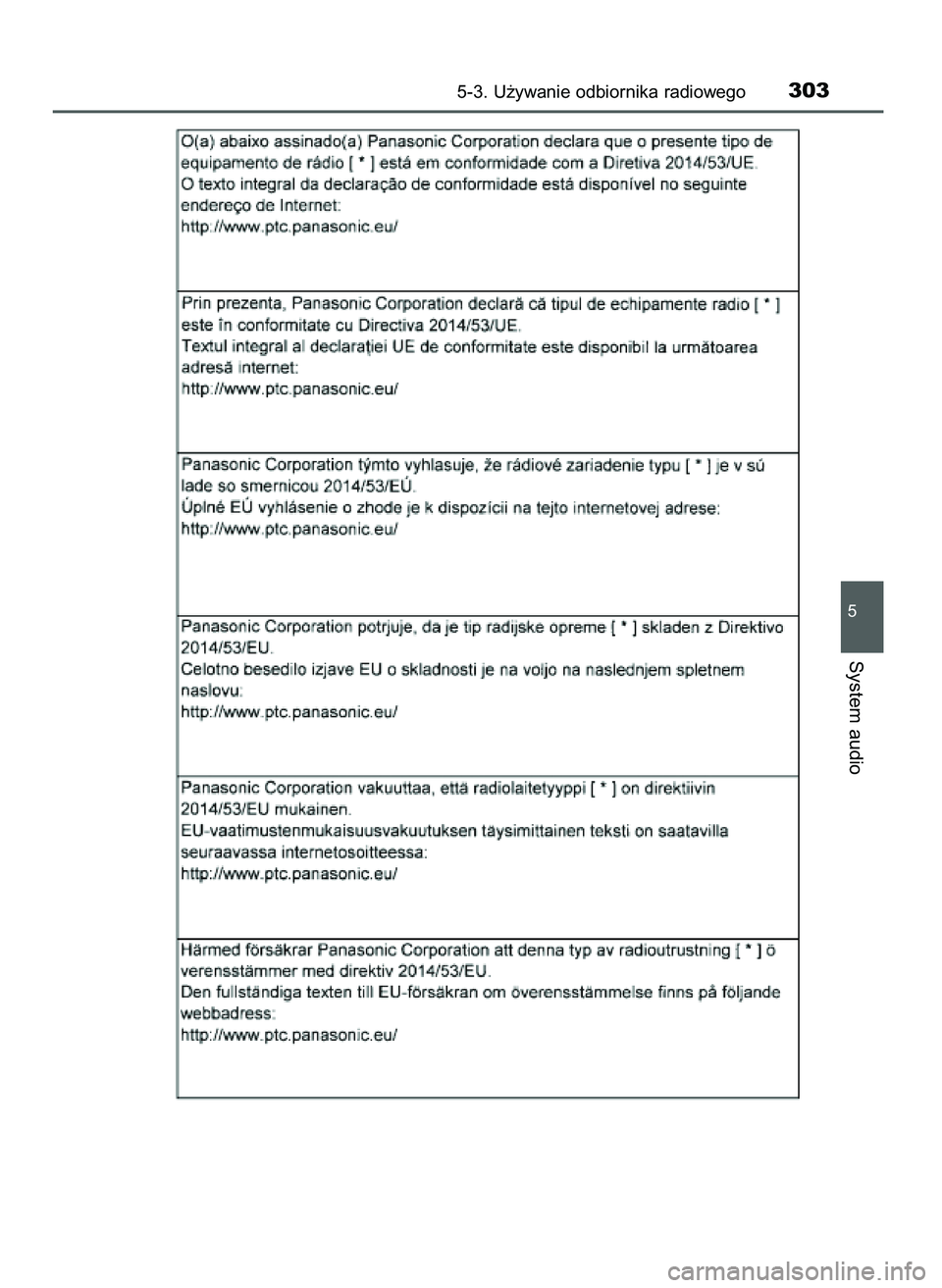 TOYOTA AYGO 2021  Instrukcja obsługi (in Polish) 5-3. U˝ywanie odbiornika radiowego303
5
System audio
59 AYGO OM9A012E  25/11/20  16:45  Page 303    (Black plate) 