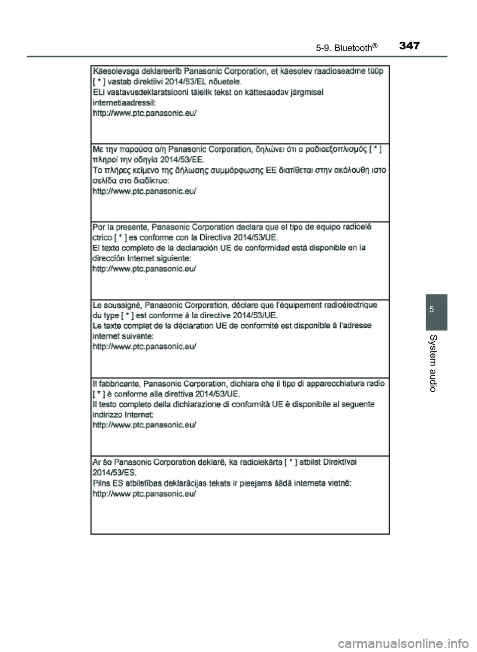 TOYOTA AYGO 2021  Instrukcja obsługi (in Polish) 5-9. Bluetooth®347
5
System audio
59 AYGO OM9A012E  25/11/20  16:46  Page 347    (Black plate) 