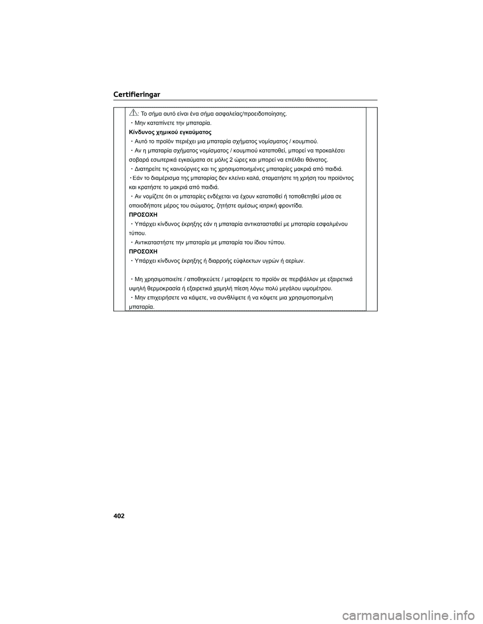 TOYOTA CAMRY 2023  Bruksanvisningar (in Swedish) Certifieringar
402 