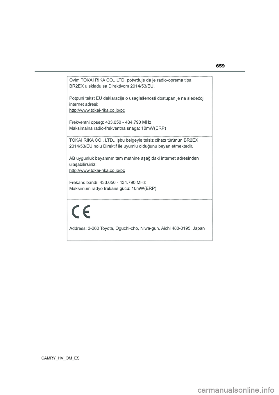 TOYOTA CAMRY 2022 Manual del propietario (in Spanish) 659
CAMRY_HV_OM_ES TOYOTA CAMRY 2022 Manual del propietario (in Spanish) 659
CAMRY_HV_OM_ES