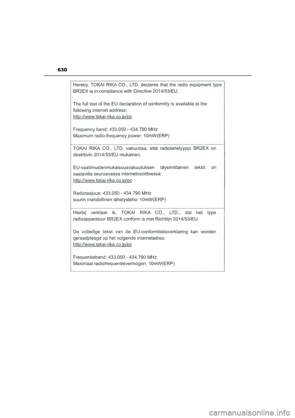 TOYOTA CAMRY 2022  Instructieboekje (in Dutch) 630
CAMRY_HV_EE
CAMRY_HV_OM_Europe_OM33F05E.book  Page 630  Wednesday, January 20, 2021  6:09 PM 