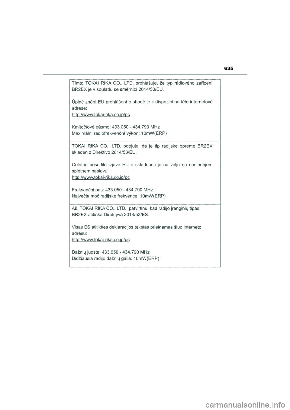 TOYOTA CAMRY 2022  Instructieboekje (in Dutch) 635
CAMRY_HV_EE
CAMRY_HV_OM_Europe_OM33F05E.book  Page 635  Wednesday, January 20, 2021  6:09 PM 