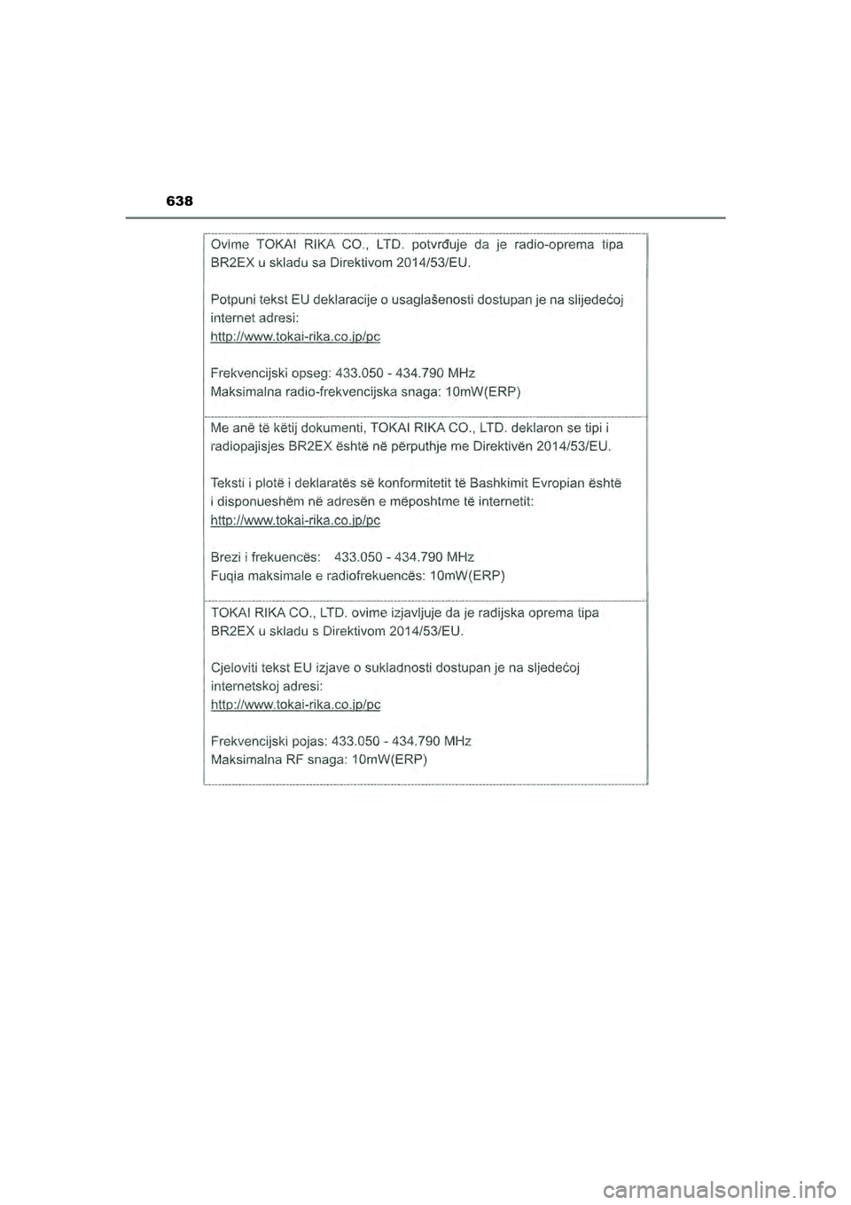 TOYOTA CAMRY 2022  Instructieboekje (in Dutch) 638
CAMRY_HV_EE
CAMRY_HV_OM_Europe_OM33F05E.book  Page 638  Wednesday, January 20, 2021  6:09 PM 