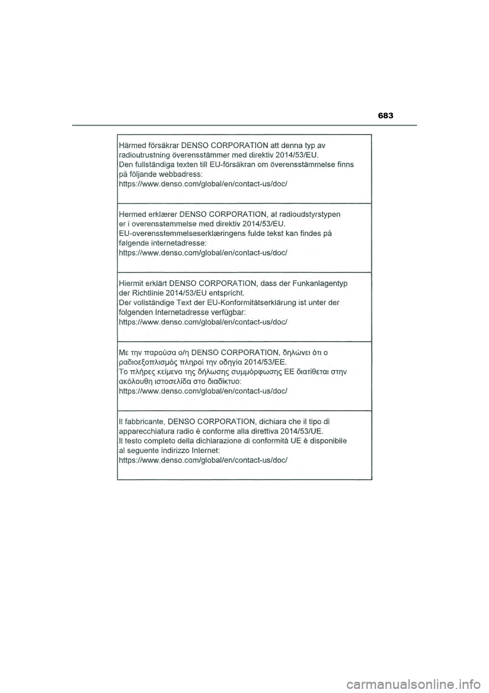 TOYOTA CAMRY 2022 Instructieboekje (in Dutch) 683
CAMRY_HV_EE
CAMRY_HV_OM_Europe_OM33F05E.book Page 683 Wednesday, January 20, 2021 6:09 PM TOYOTA CAMRY 2022 Instructieboekje (in Dutch) 683
CAMRY_HV_EE
CAMRY_HV_OM_Europe_OM33F05E.book Page 683 Wednesday, January 20, 2021 6:09 PM