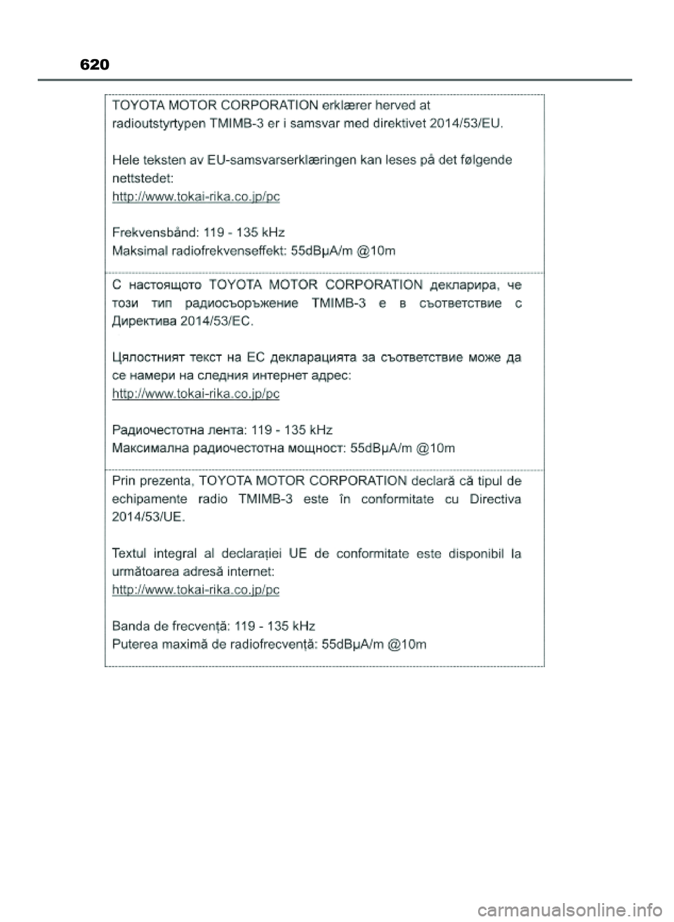 TOYOTA CAMRY 2022 Instrukcja obsługi (in Polish) 620
3 Camry HV OM33F05E 11/3/21 14:32 Page 620 (Black plate) TOYOTA CAMRY 2022 Instrukcja obsługi (in Polish) 620
3 Camry HV OM33F05E 11/3/21 14:32 Page 620 (Black plate)