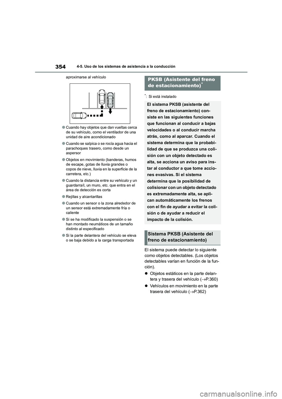 TOYOTA COROLLA 2023 Manual del propietario (in Spanish) 3544-5. Uso de los sistemas de asistencia a la conducción
aproximarse al vehículo
●Cuando hay objetos que dan vueltas cerca
de su vehículo, como el ventilador de una
unidad de aire acondicion TOYOTA COROLLA 2023 Manual del propietario (in Spanish) 3544-5. Uso de los sistemas de asistencia a la conducción
aproximarse al vehículo
●Cuando hay objetos que dan vueltas cerca
de su vehículo, como el ventilador de una
unidad de aire acondicion