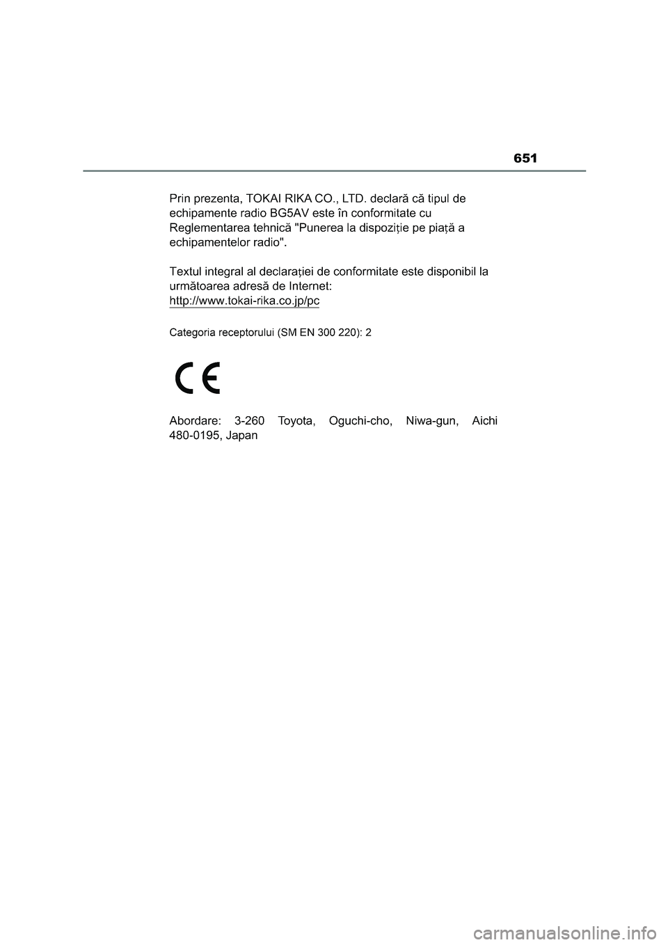 TOYOTA COROLLA 2023  Manual del propietario (in Spanish) 651 