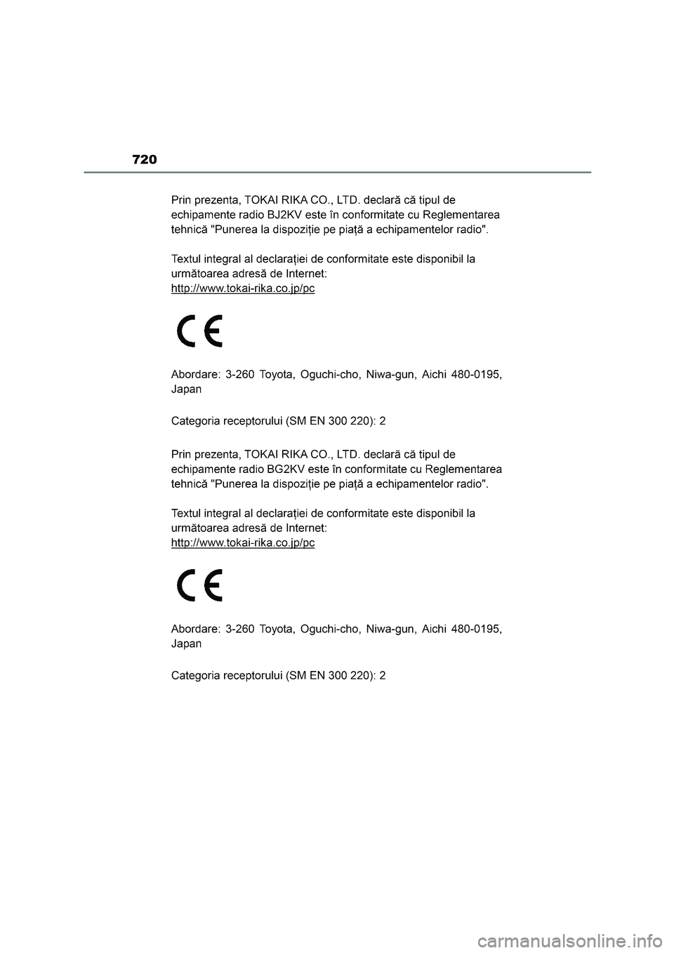 TOYOTA COROLLA 2023  Manual del propietario (in Spanish) 720 