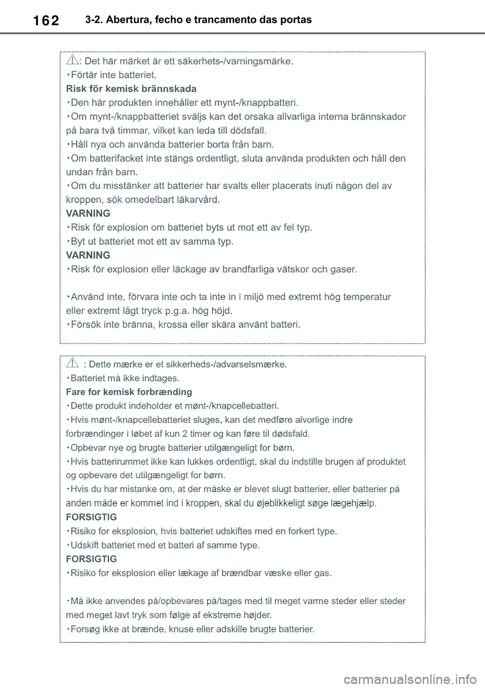 TOYOTA COROLLA 2020  Manual de utilização (in Portuguese) 162
�&�2�5�2�/�/�$ �+�9 �7�0�0�7 �(�(
������$�E�H�U�W�X�U�D���I�H�F�K�R��H��W�U�D�Q�F�D�P�H�Q�W�R��G�D�V��S�R�U�W�D�V
�������3������D������I�P���3�D�J�H�������:�H�G�