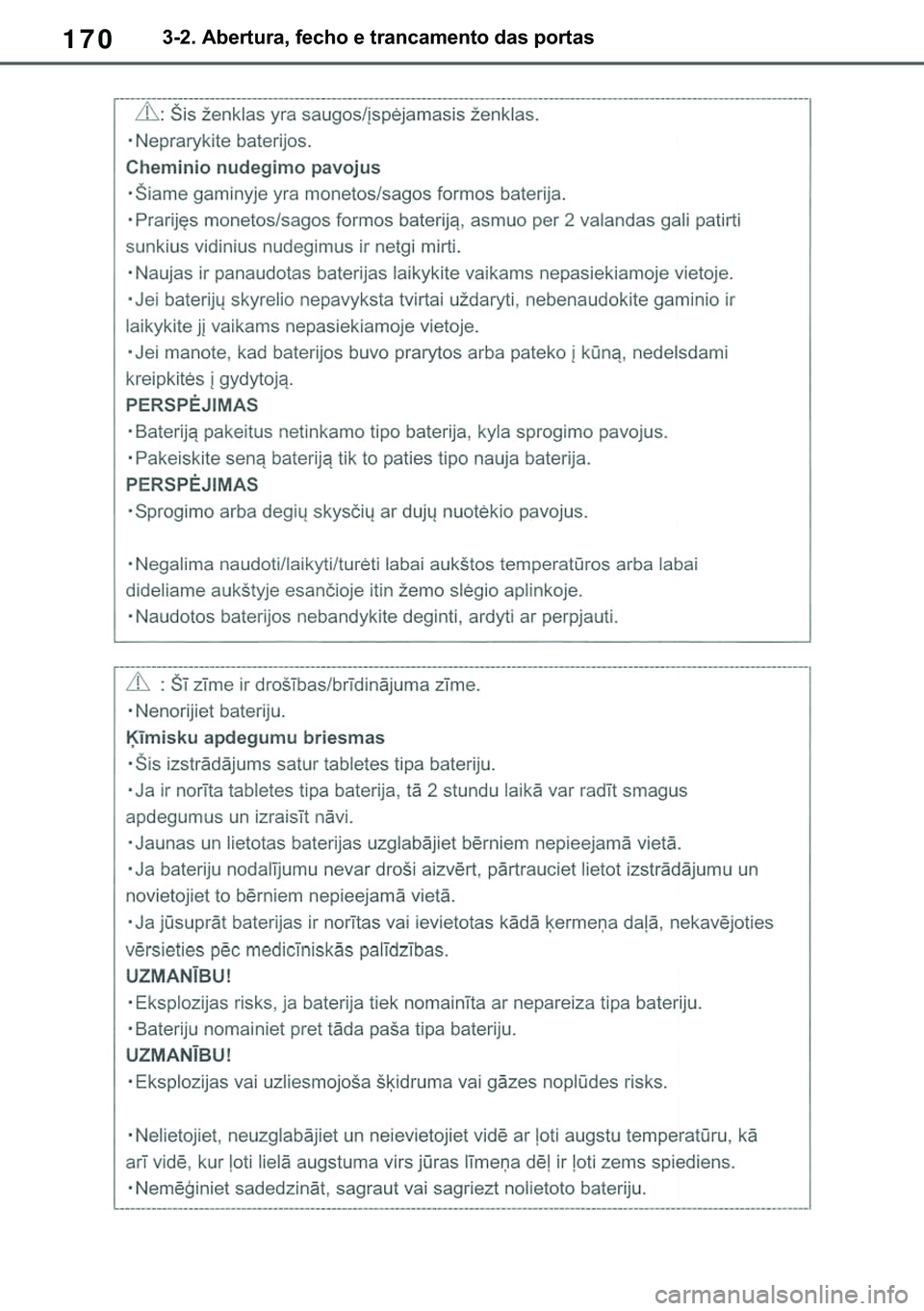 TOYOTA COROLLA 2020  Manual de utilização (in Portuguese) 170
�&�2�5�2�/�/�$ �+�9 �7�0�0�7 �(�(
������$�E�H�U�W�X�U�D���I�H�F�K�R��H��W�U�D�Q�F�D�P�H�Q�W�R��G�D�V��S�R�U�W�D�V
�������3������D������I�P���3�D�J�H�������:�H�G�