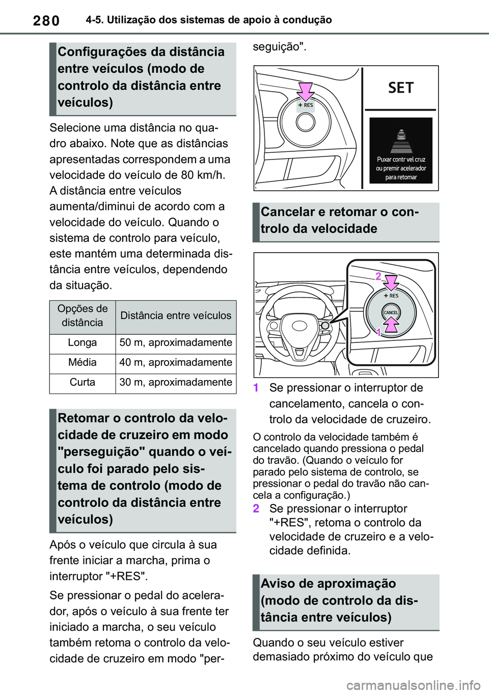 TOYOTA COROLLA 2021  Manual de utilização (in Portuguese) 280
�&�2�5�2�/�/�$ �+�9 �7�0�0�7 �(�(
������8�W�L�O�L�]�D�o�m�R��G�R�V��V�L�V�W�H�P�D�V��G�H��D�S�R�L�R��j��F�R�Q�G�X�o�m�R
�6�H�O�H�F�L�R�Q�H��X�P�D��G�L�V�W�k�Q�F�L�D��Q�R��T�X�D-
�G�