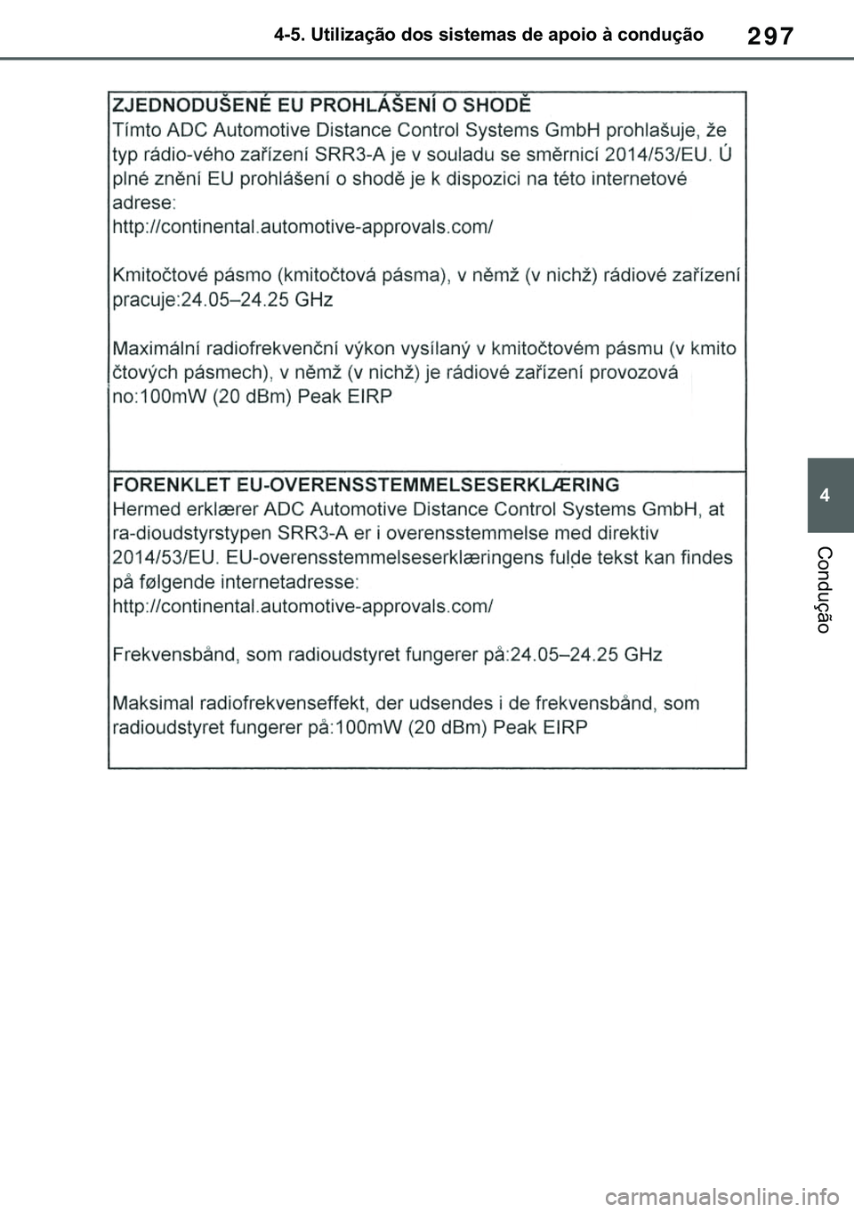 TOYOTA COROLLA 2020  Manual de utilização (in Portuguese) 297
�
�&�2�5�2�/�/�$ �+�9 �7�0�0�7 �(�(
������8�W�L�O�L�]�D�o�m�R��G�R�V��V�L�V�W�H�P�D�V��G�H��D�S�R�L�R��j��F�R�Q�G�X�o�m�R
�&�R�Q�G�X�o�m�R
�������3������D������I�P���