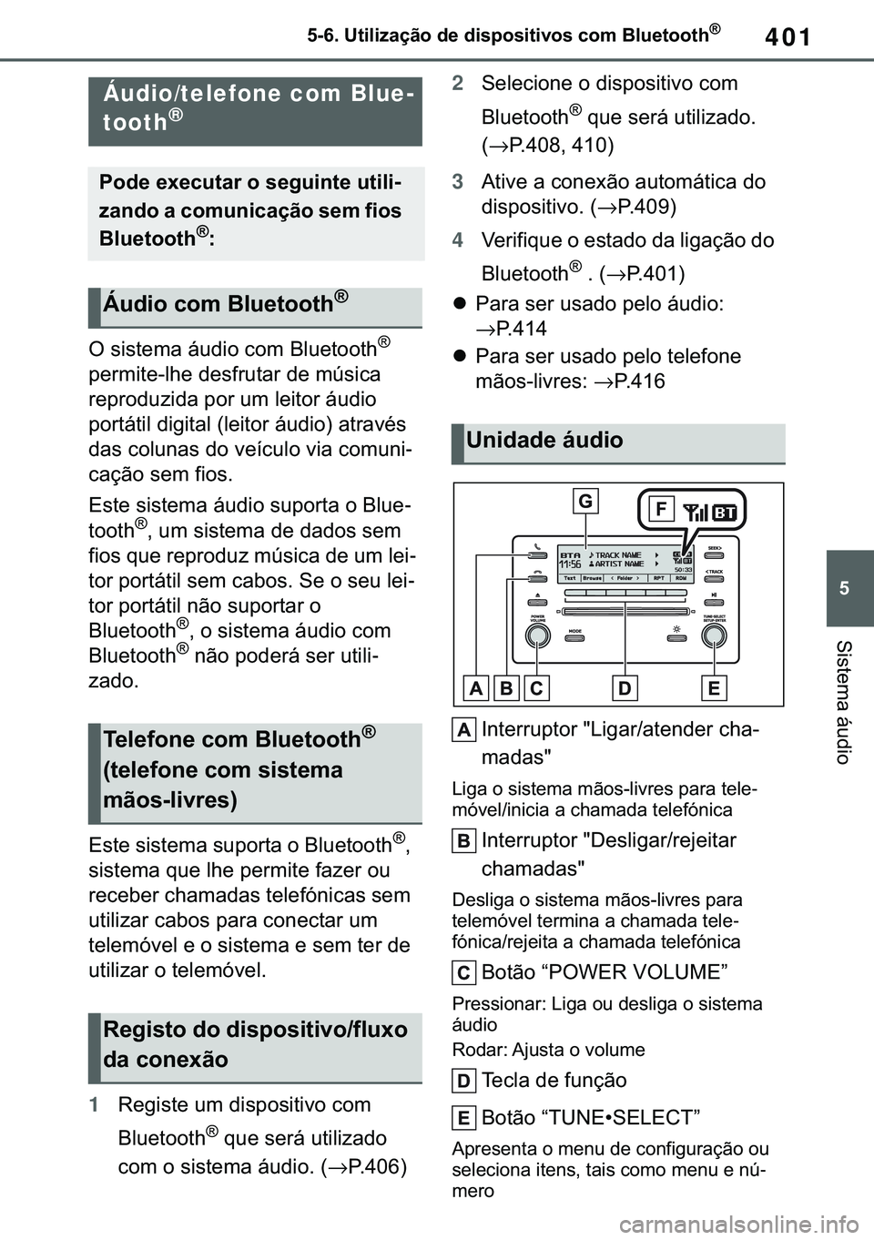 TOYOTA COROLLA 2021  Manual de utilização (in Portuguese) 401
�
�&�2�5�2�/�/�$ �+�9 �7�0�0�7 �(�(
������8�W�L�O�L�]�D�o�m�R��G�H��G�L�V�S�R�V�L�W�L�Y�R�V��F�R�P��%�O�X�H�W�R�R�W�K�Š
�6�L�V�W�H�P�D��i�X�G�L�R
�����8�V�L�Q�J��%�O�X�H�W�R�R�W�K