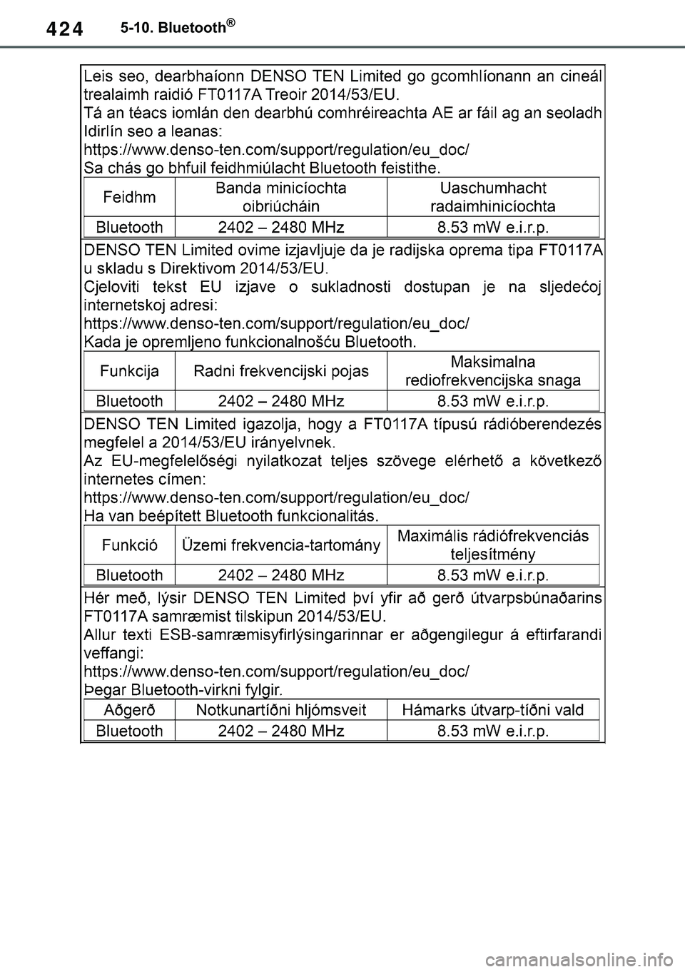 TOYOTA COROLLA 2021  Manual de utilização (in Portuguese) 424
�&�2�5�2�/�/�$ �+�9 �7�0�0�7 �(�(
�������%�O�X�H�W�R�R�W�K�Š
<00180010001400130003001000030033000300170014001c0003004400030017001600130011004900500003000300330044004a00480003001700150017000