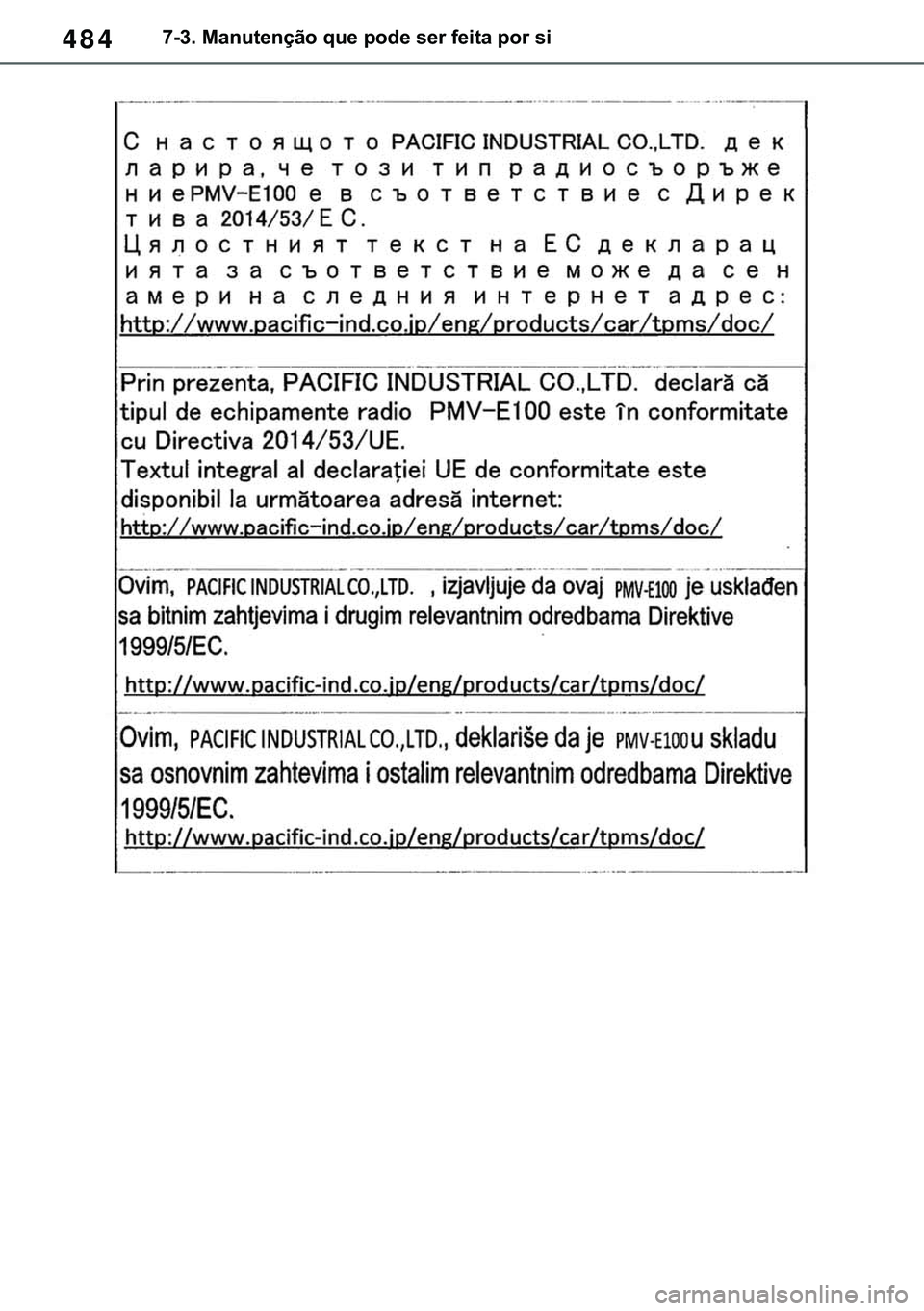 TOYOTA COROLLA 2021  Manual de utilização (in Portuguese) 484
�&�2�5�2�/�/�$ �+�9 �7�0�0�7 �(�(
������0�D�Q�X�W�H�Q�o�m�R��T�X�H��S�R�G�H��V�H�U��I�H�L�W�D��S�R�U��V�L
�������3������D������I�P���3�D�J�H�������7�K�X�U�V�G�D�