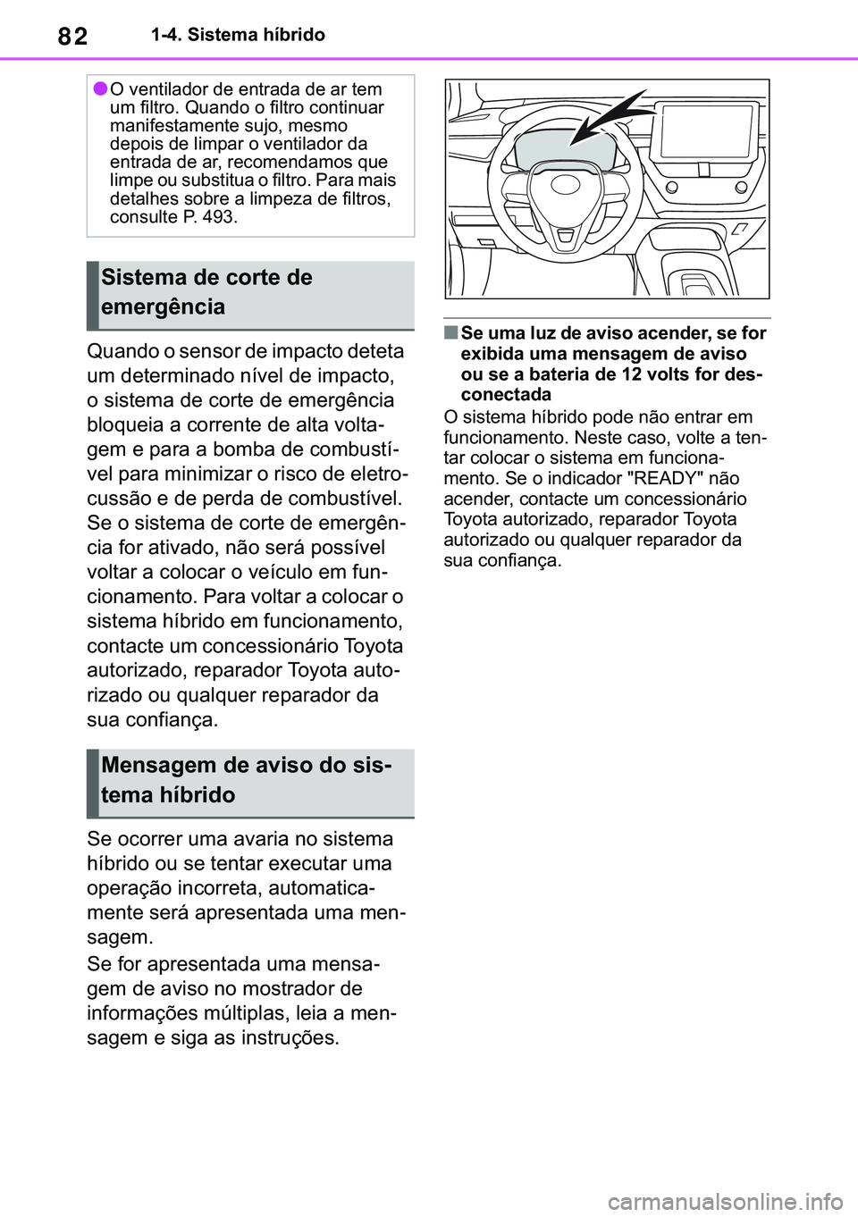 TOYOTA COROLLA 2021  Manual de utilização (in Portuguese) 82
�&�2�5�2�/�/�$ �+�9 �7�0�0�7 �(�(
������6�L�V�W�H�P�D��K�t�E�U�L�G�R
�4�X�D�Q�G�R��R��V�H�Q�V�R�U��G�H��L�P�S�D�F�W�R��G�H�W�H�W�D�
�X�P��G�H�W�H�U�P�L�Q�D�G�R��Q�t�Y�H�O��G�H��L�P�