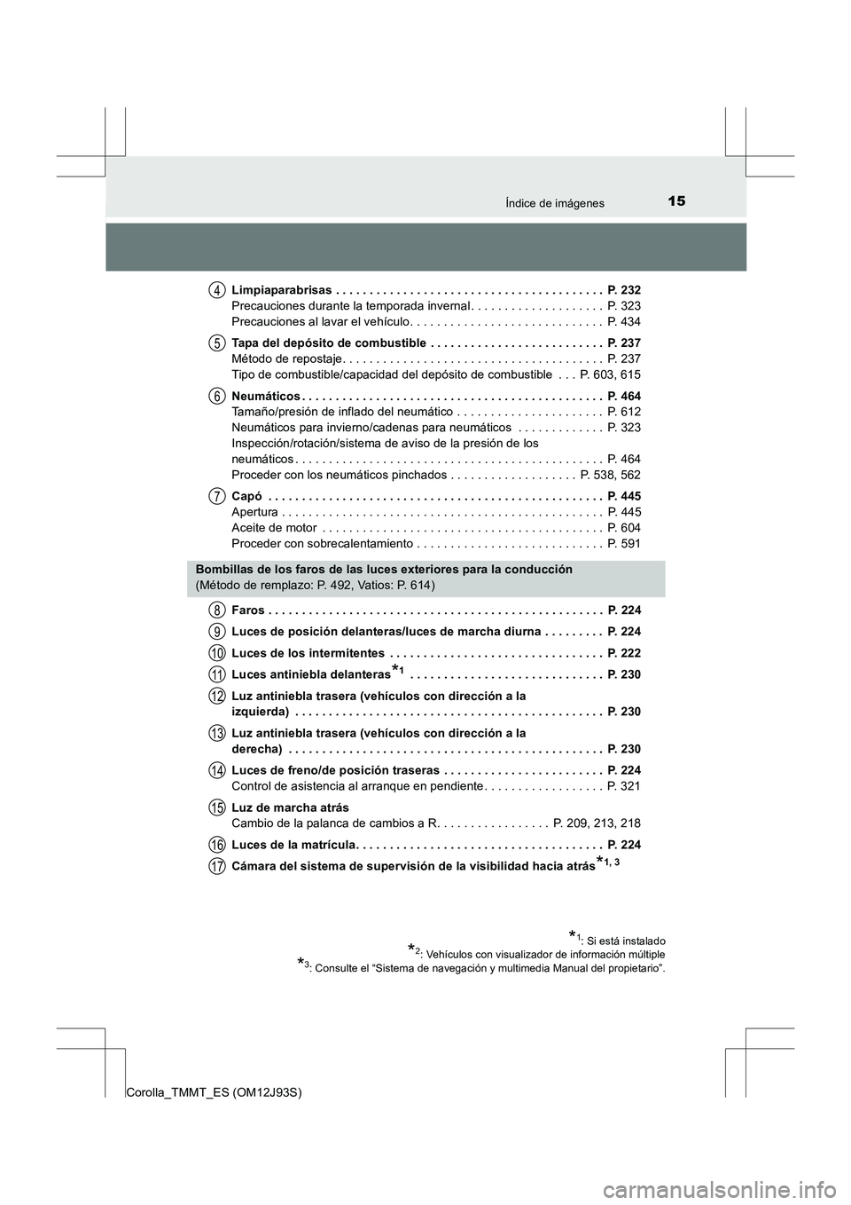 TOYOTA COROLLA 2016 Manual del propietario (in Spanish) 15Índice de imágenes
Corolla_TMMT_ES (OM12J93S)Limpiaparabrisas . . . . . . . . . . . . . . . . . . . . . . . . . . . . . . . . . . . . . . . . P. 232
Precauciones durante la temporada invernal . . TOYOTA COROLLA 2016 Manual del propietario (in Spanish) 15Índice de imágenes
Corolla_TMMT_ES (OM12J93S)Limpiaparabrisas . . . . . . . . . . . . . . . . . . . . . . . . . . . . . . . . . . . . . . . . P. 232
Precauciones durante la temporada invernal . .