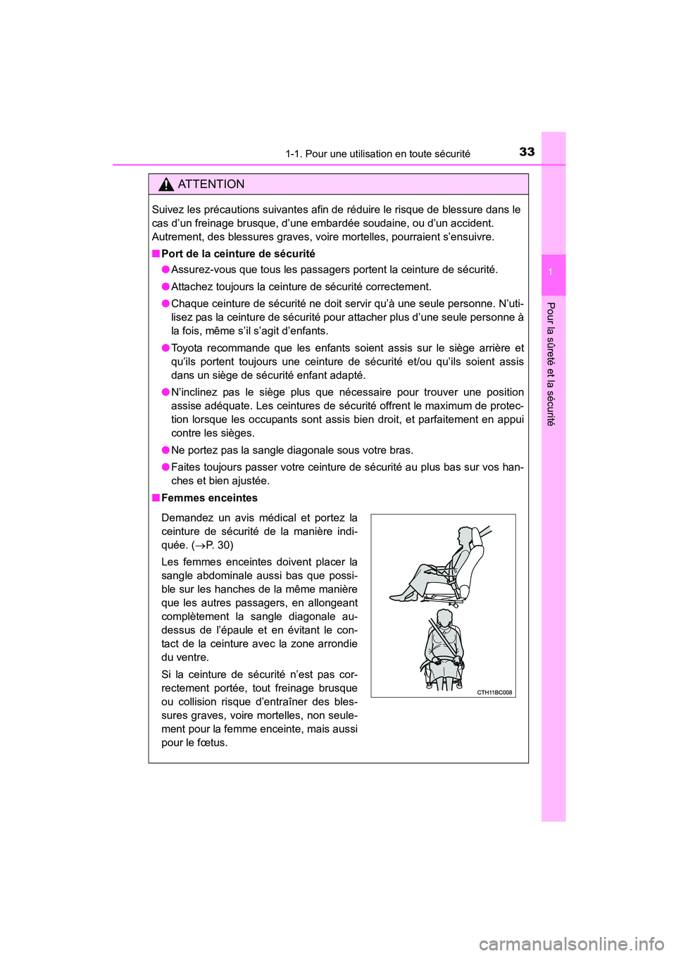 TOYOTA COROLLA 2016 Manuel du propriétaire (in French) 331-1. Pour une utilisation en toute sécurité
1
Pour la sûreté et la sécurité
COROLLA_TMMMS_TMMC_D (OM12J84D)
AT T E N T I O N
Suivez les précautions suivantes afin de réduire le risque de ble TOYOTA COROLLA 2016 Manuel du propriétaire (in French) 331-1. Pour une utilisation en toute sécurité
1
Pour la sûreté et la sécurité
COROLLA_TMMMS_TMMC_D (OM12J84D)
AT T E N T I O N
Suivez les précautions suivantes afin de réduire le risque de ble