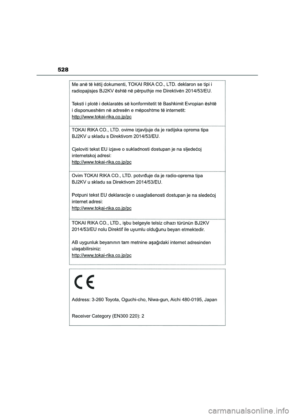 TOYOTA COROLLA CROSS 2023  Manual del propietario (in Spanish) 528 