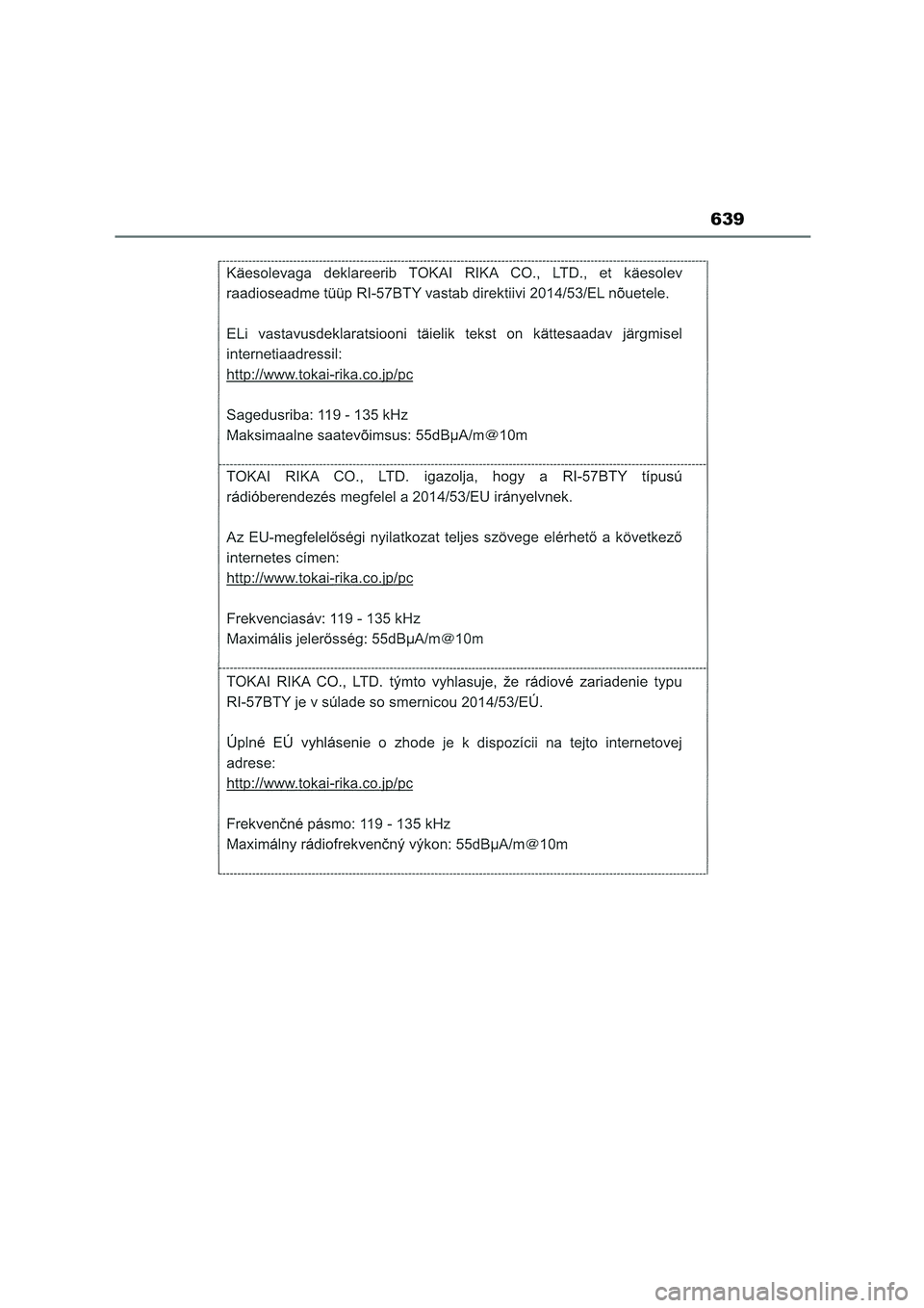 TOYOTA COROLLA HATCHBACK 2023 Manual del propietario (in Spanish) 639 TOYOTA COROLLA HATCHBACK 2023 Manual del propietario (in Spanish) 639