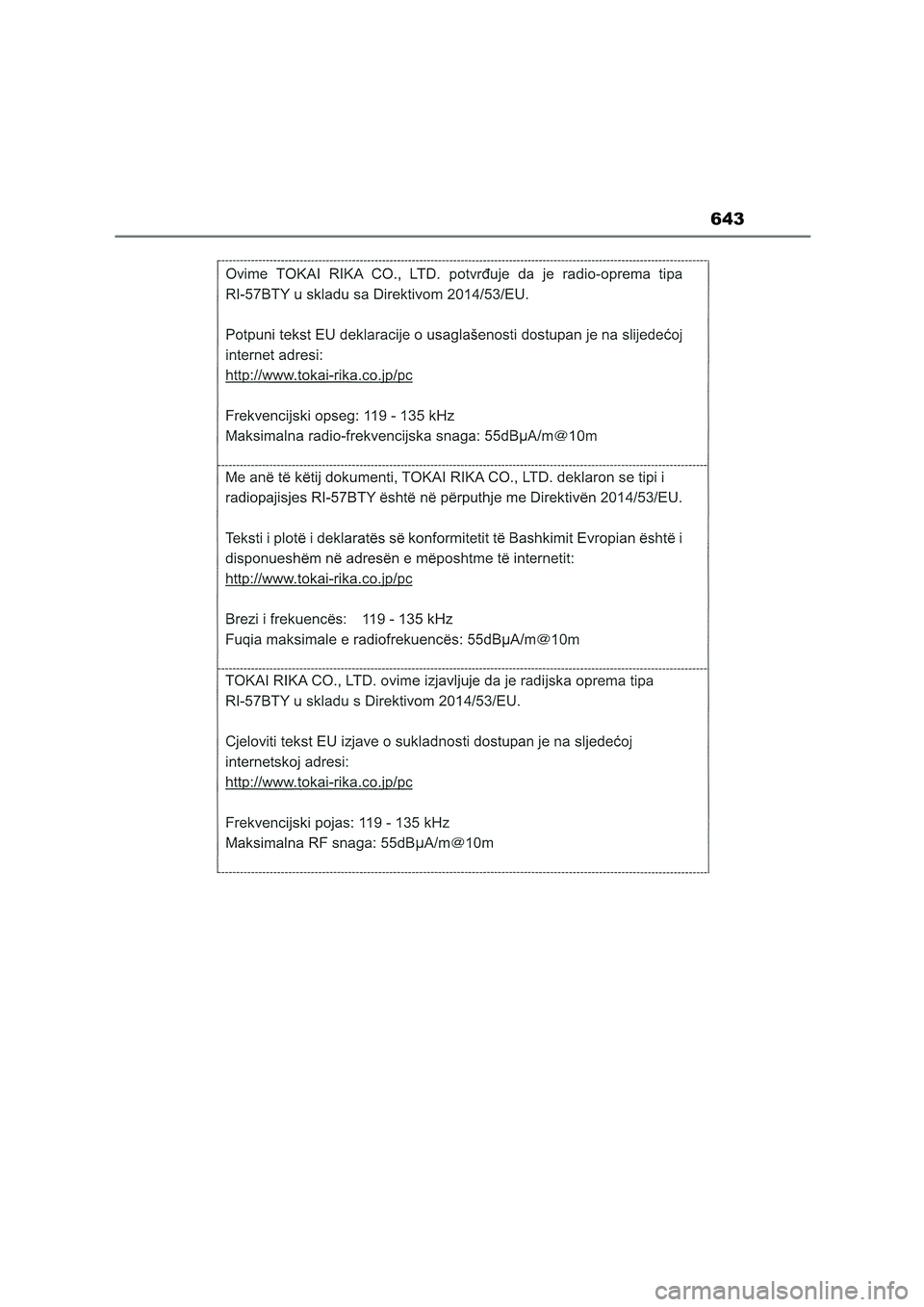 TOYOTA COROLLA HATCHBACK 2023 Manual del propietario (in Spanish) 643 TOYOTA COROLLA HATCHBACK 2023 Manual del propietario (in Spanish) 643