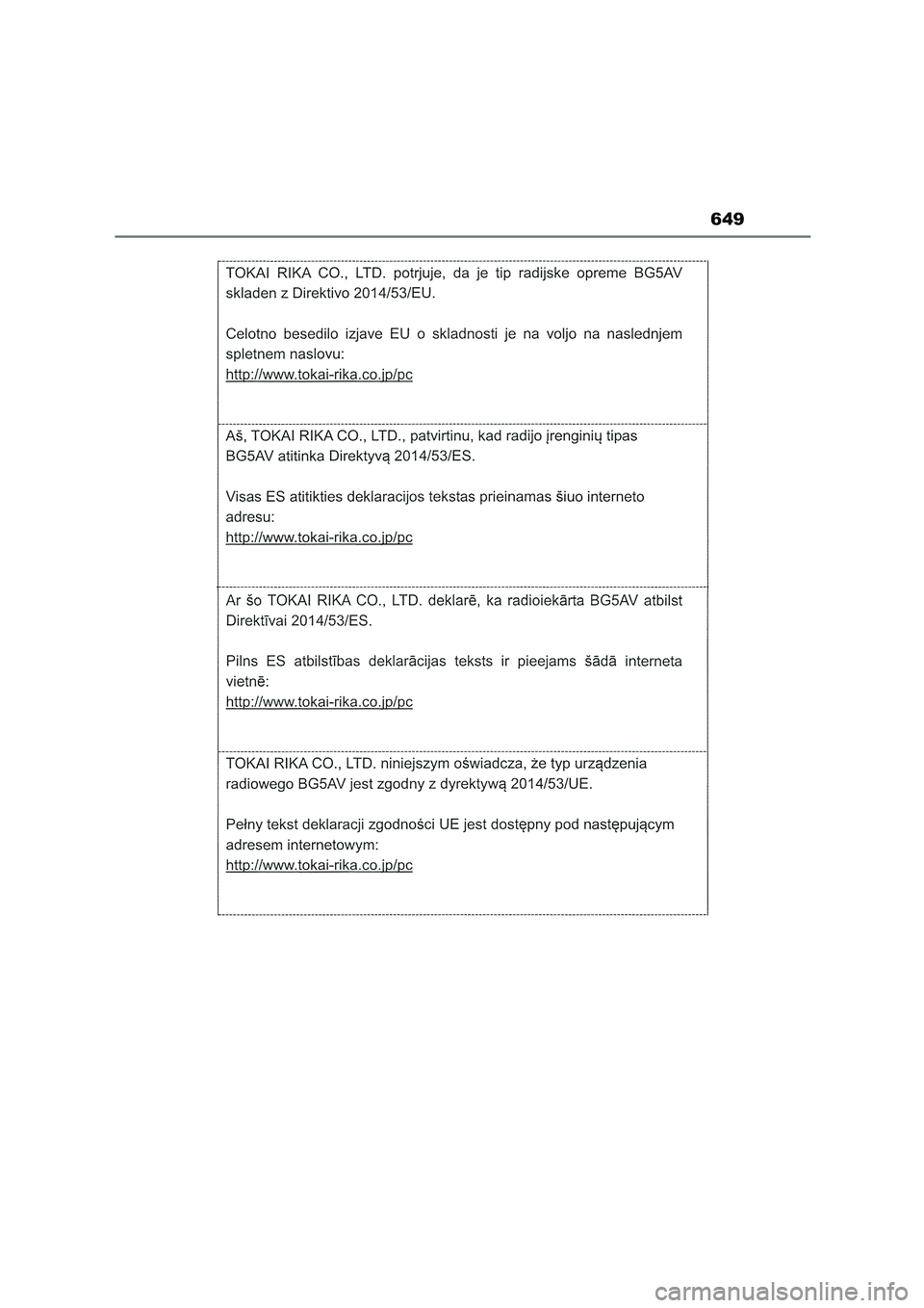 TOYOTA COROLLA HATCHBACK 2023 Manual del propietario (in Spanish) 649 TOYOTA COROLLA HATCHBACK 2023 Manual del propietario (in Spanish) 649