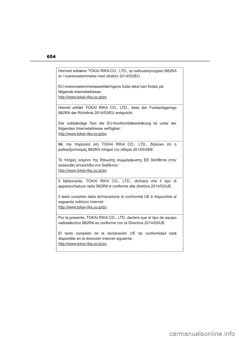 TOYOTA COROLLA HATCHBACK 2023 Manual del propietario (in Spanish) 654 TOYOTA COROLLA HATCHBACK 2023 Manual del propietario (in Spanish) 654