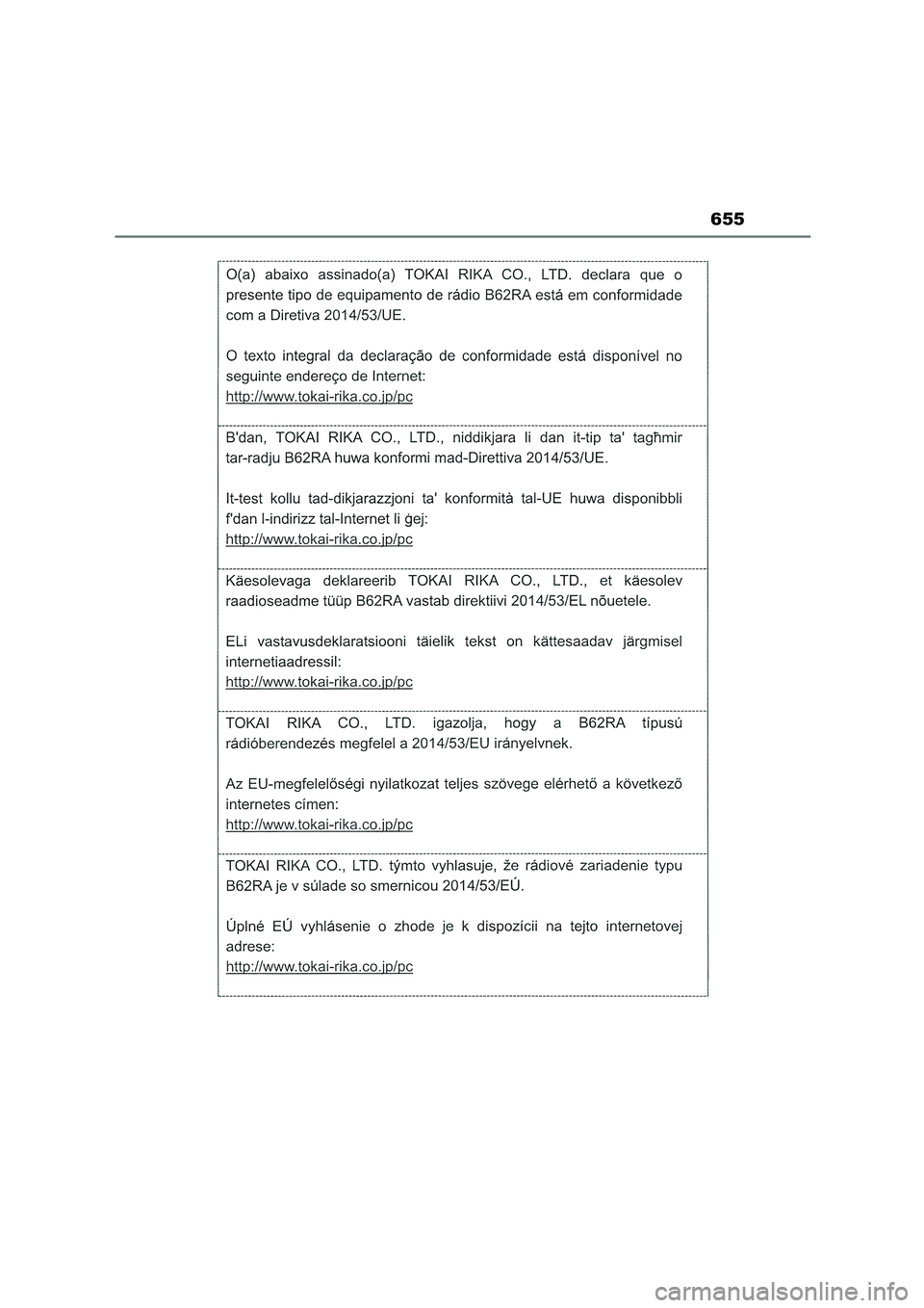 TOYOTA COROLLA HATCHBACK 2023 Manual del propietario (in Spanish) 655 TOYOTA COROLLA HATCHBACK 2023 Manual del propietario (in Spanish) 655