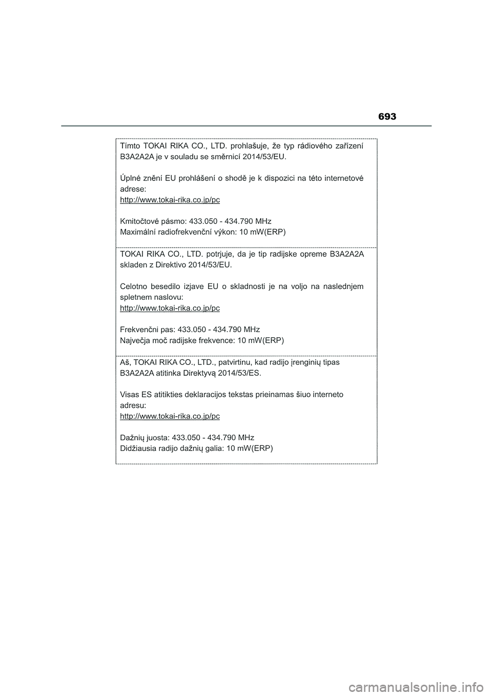 TOYOTA COROLLA HATCHBACK 2023 Manual del propietario (in Spanish) 693 TOYOTA COROLLA HATCHBACK 2023 Manual del propietario (in Spanish) 693