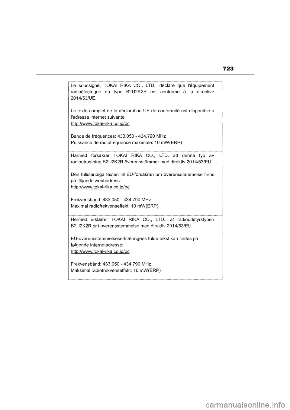 TOYOTA COROLLA HATCHBACK 2023 Manual del propietario (in Spanish) 723 TOYOTA COROLLA HATCHBACK 2023 Manual del propietario (in Spanish) 723