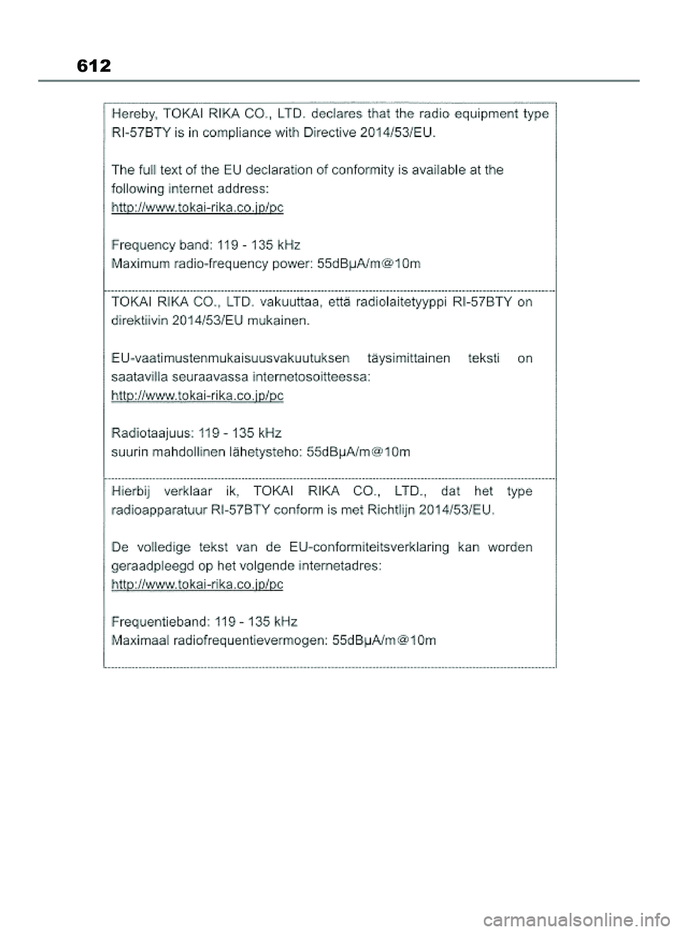 TOYOTA COROLLA HATCHBACK 2023 Instrukcja obsługi (in Polish) 612
45 Corolla TMUK OM12R84E 27/12/22 14:24 Page 612 TOYOTA COROLLA HATCHBACK 2023 Instrukcja obsługi (in Polish) 612
45 Corolla TMUK OM12R84E 27/12/22 14:24 Page 612