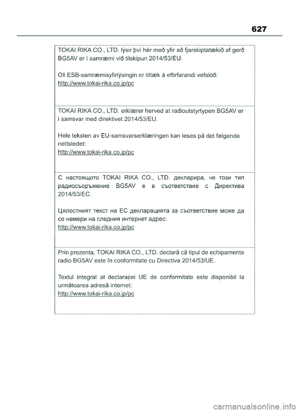 TOYOTA COROLLA HATCHBACK 2023 Instrukcja obsługi (in Polish) 627
45 Corolla TMUK OM12R84E 27/12/22 14:24 Page 627 TOYOTA COROLLA HATCHBACK 2023 Instrukcja obsługi (in Polish) 627
45 Corolla TMUK OM12R84E 27/12/22 14:24 Page 627