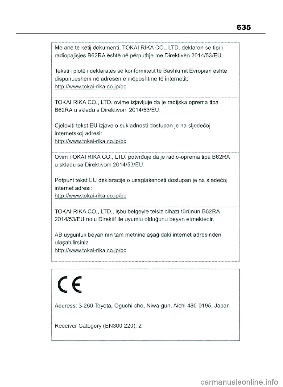 TOYOTA COROLLA HATCHBACK 2023 Instrukcja obsługi (in Polish) 635
45 Corolla TMUK OM12R84E 27/12/22 14:25 Page 635 TOYOTA COROLLA HATCHBACK 2023 Instrukcja obsługi (in Polish) 635
45 Corolla TMUK OM12R84E 27/12/22 14:25 Page 635