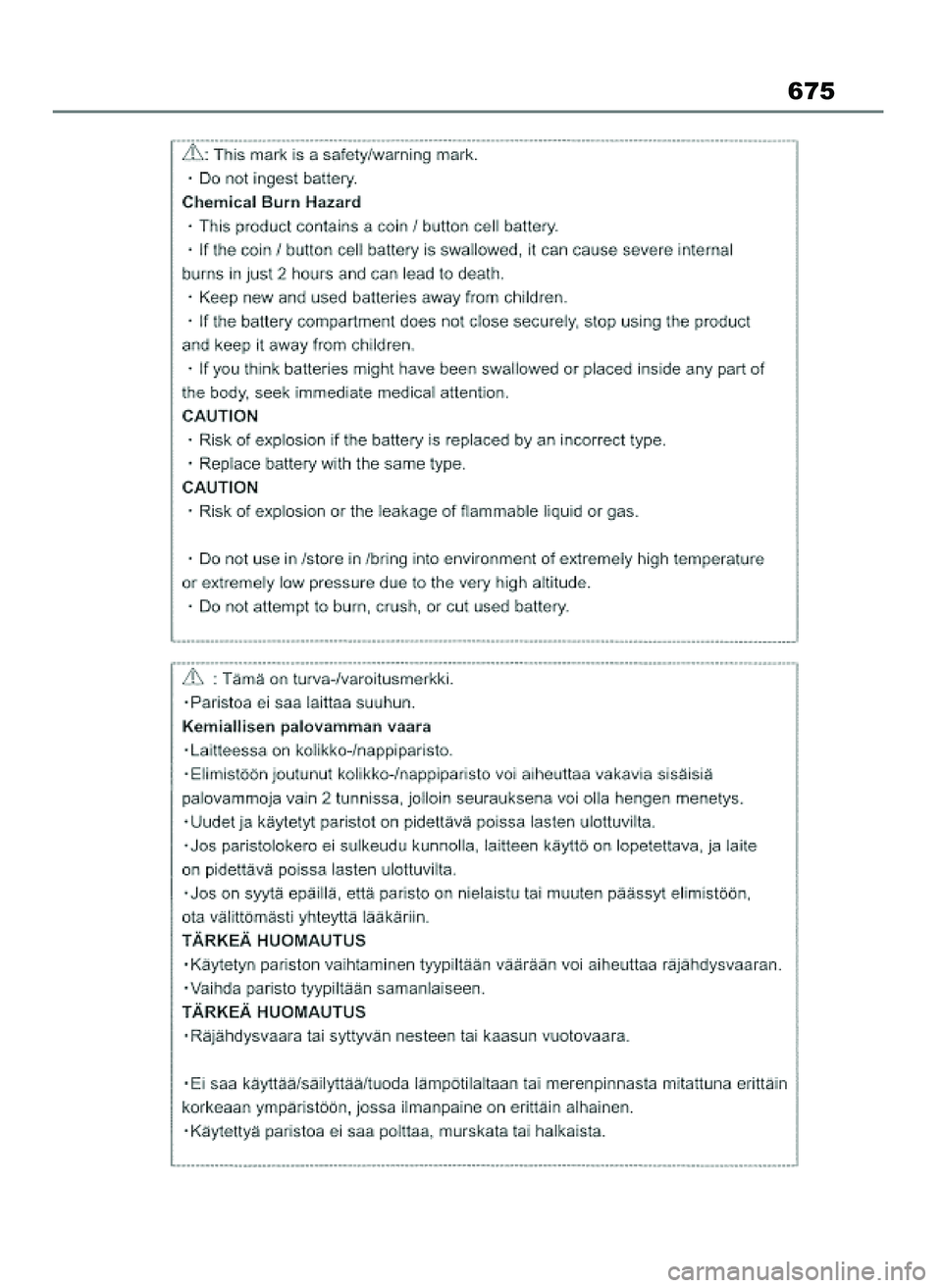 TOYOTA COROLLA HATCHBACK 2023  Instrukcja obsługi (in Polish) 675
45 Corolla TMUK OM12R84E  27/12/22  14:26  Page 675 