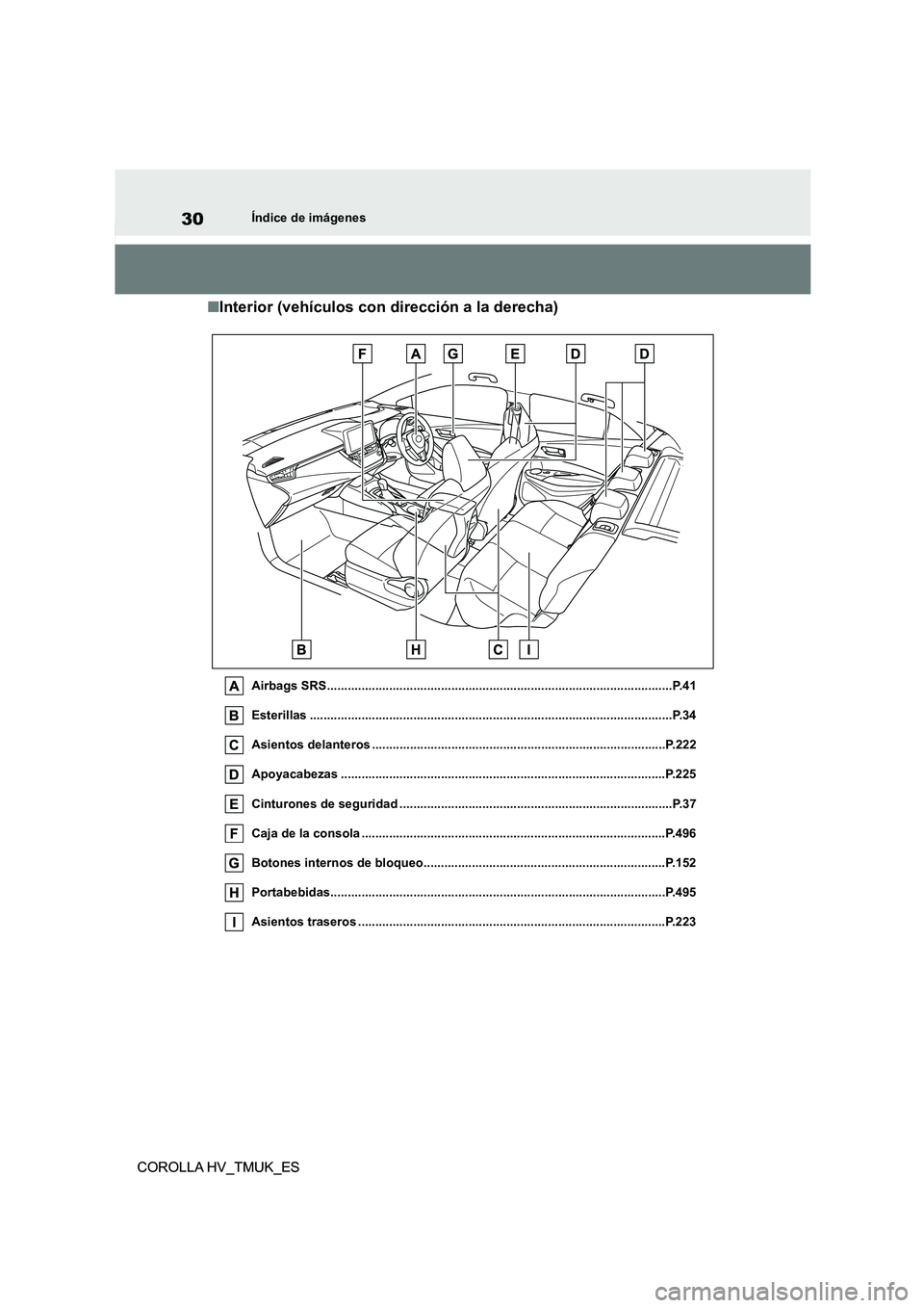 TOYOTA COROLLA HATCHBACK 2021 Manual del propietario (in Spanish) 30
COROLLA HV_TMUK_ES
Índice de imágenes
COROLLA HV_TMUK_ES
■Interior (vehículos con dirección a la derecha)
Airbags SRS.......................................................................... TOYOTA COROLLA HATCHBACK 2021 Manual del propietario (in Spanish) 30
COROLLA HV_TMUK_ES
Índice de imágenes
COROLLA HV_TMUK_ES
■Interior (vehículos con dirección a la derecha)
Airbags SRS..........................................................................