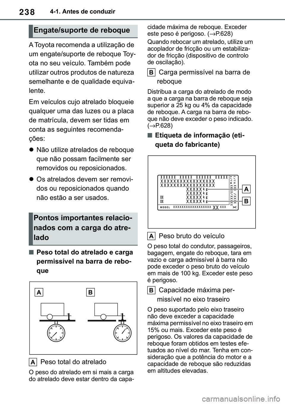 TOYOTA COROLLA HATCHBACK 2020  Manual de utilização (in Portuguese) 238������$�Q�W�H�V��G�H��F�R�Q�G�X�]�L�U
�$��7�R�\�R�W�D��U�H�F�R�P�H�Q�G�D��D��X�W�L�O�L�]�D�o�m�R��G�H�
�X�P��H�Q�J�D�W�H��V�X�S�R�U�W�H��G�H��U�H�E�R�T�X�H��7�R�\-
�R�W�D��Q�R��