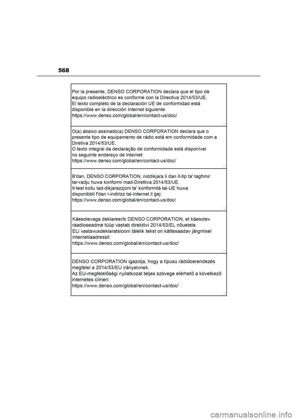 TOYOTA HIGHLANDER 2023  Betriebsanleitungen (in German) 568 