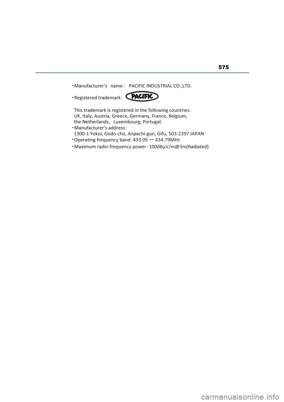 TOYOTA HIGHLANDER 2023  Betriebsanleitungen (in German) 575 