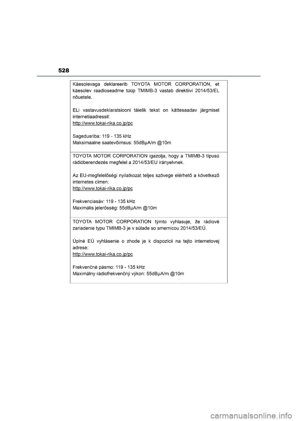 TOYOTA HIGHLANDER 2023  Manual del propietario (in Spanish) 528 