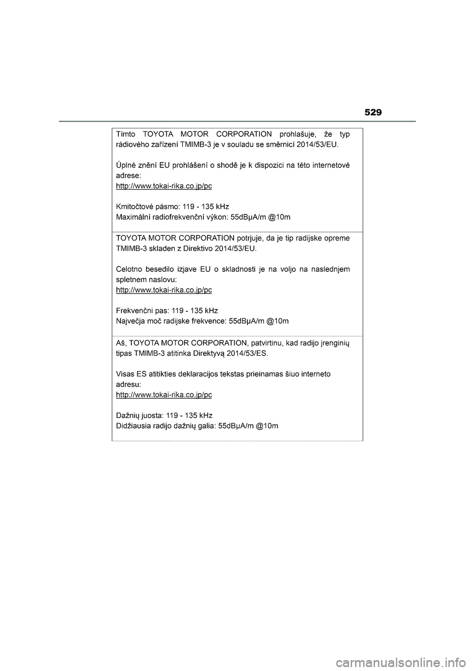TOYOTA HIGHLANDER 2023  Manual del propietario (in Spanish) 529 