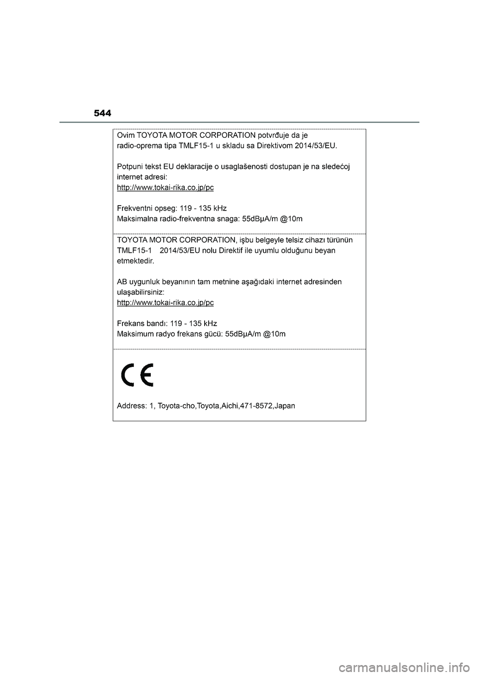 TOYOTA HIGHLANDER 2023 Manual del propietario (in Spanish) 544 TOYOTA HIGHLANDER 2023 Manual del propietario (in Spanish) 544