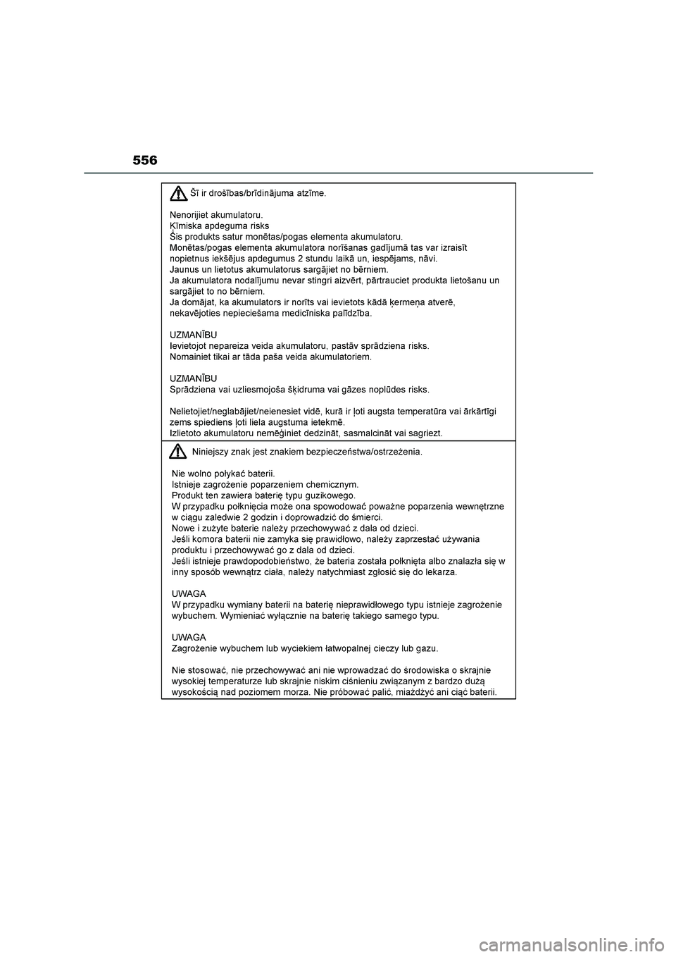 TOYOTA HIGHLANDER 2023  Manual del propietario (in Spanish) 556 