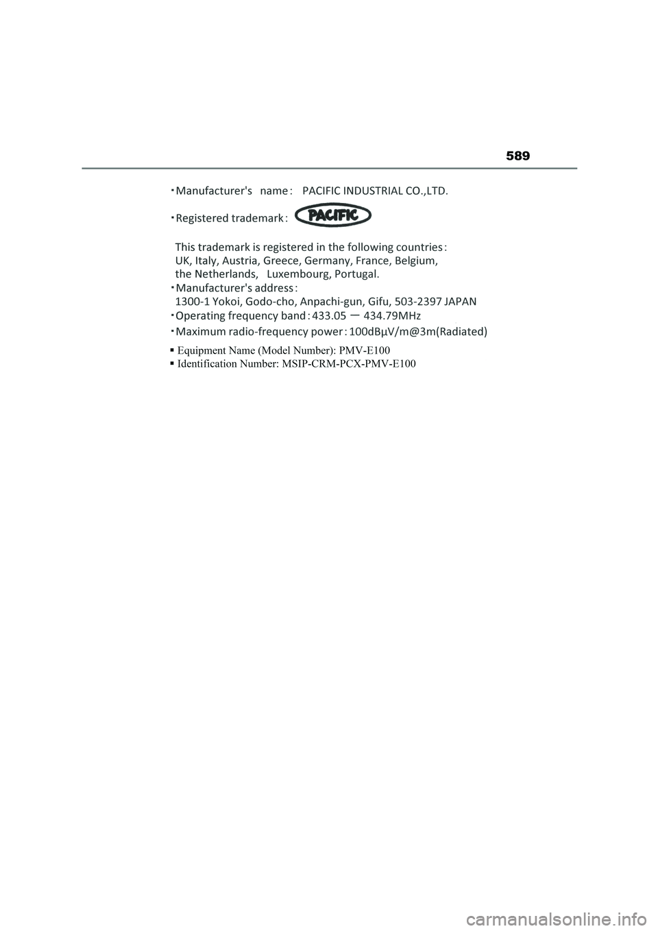 TOYOTA HIGHLANDER 2023  Manual del propietario (in Spanish) 589 